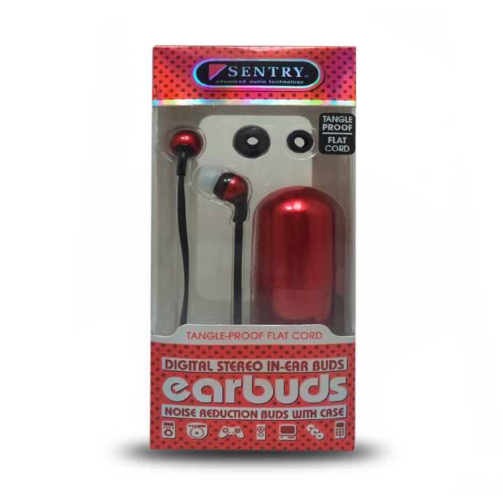 EARPHONE 16R 3.5MM 4FT CORD RED WITH CARRY CASE