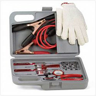 CAR EMERGENCY KIT 30PCS INCLUDES BOOSTER CABLE GLOVES SCREWDRIVER