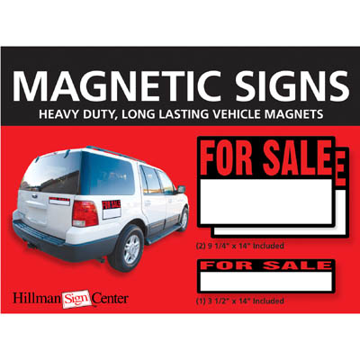 MAGNETIC VEHICLE SIGNS FOR SALE 2PC 9.2X14IN 1PC 3.5X14IN MAGNET
