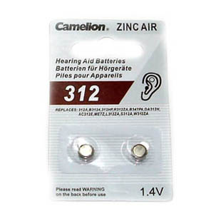 BATTERY ZINC AIR 312 1.4V/1.45V HEARING AID BATTERY PCS/PKG