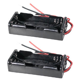 BATTERY HOLDER AAAX2 PLASTIC WITH WIRES PCS/PKG