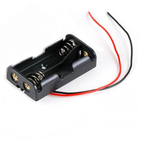 BATTERY HOLDER AAX2 PLASTIC WITH WIRES