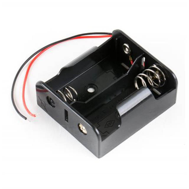 BATTERY HOLDER CX2 PLASTIC BLK WITH WIRES