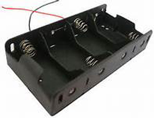 BATTERY HOLDER DX4 PLASTIC BLK WITH WIRE