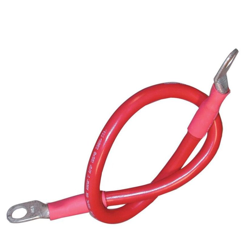 BATTERY CABLE ASSY 6AWG 1FT RED LUG ID 5/16IN (M8)