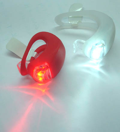FLASHLIGHT SAFETY RED/WHITE 2LED WITH 2COIN CELL CR2032