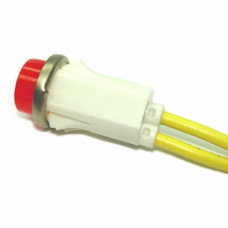 INDICATOR 12V 1W 12MM RED SNAP WIRE INCANDESCENT FLAT DOME