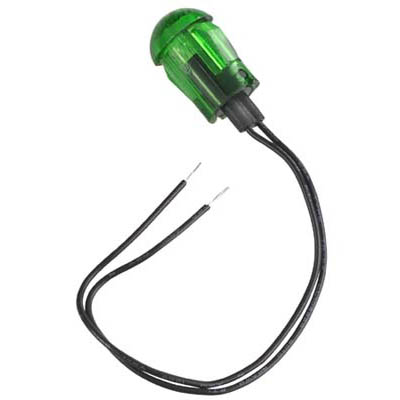 INDICATOR 12V 10MM GRN SNAP WITH WIRE PCS/PKG
