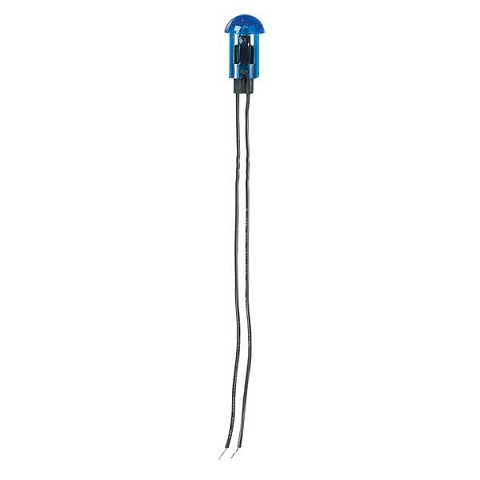INDICATOR 12V 12MM BLUE SNAP WIRE ROUND DOME PCS/PKG