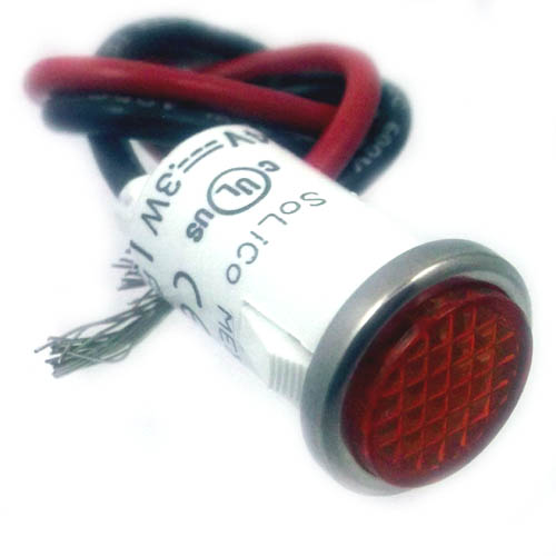 INDICATOR 12V LED 12MM AMB SNAP FIT WITH WIRE