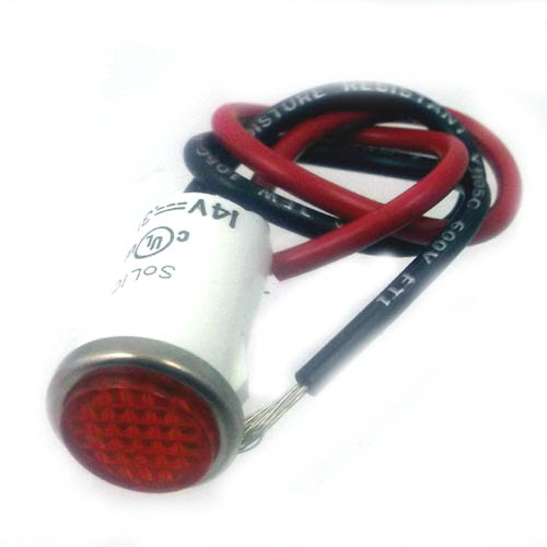 INDICATOR 12V LED 12MM RED SNAP FIT WITH WIRE