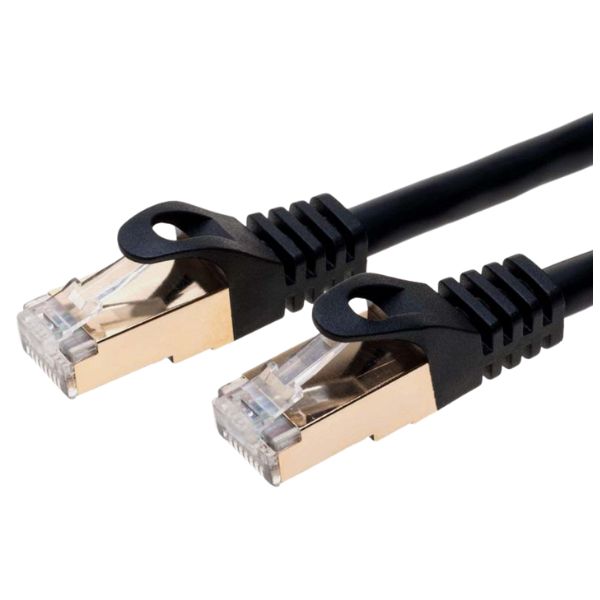 PATCH CORD CAT7 BLK 15FT SHIELD 600MHZ 10GBPS S/FTP NETWORKING