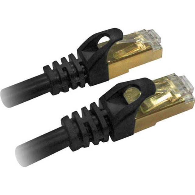 PATCH CORD CAT7 BLK 10FT SHIELD 600MHZ 10GBPS F/FTP NETWORKING