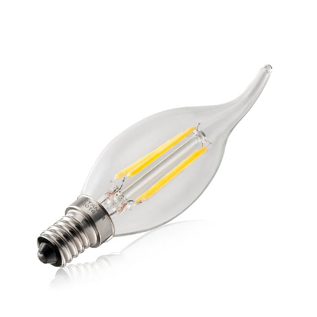 BULB LED C35 E12 WARM WHITE 4W DIMMABLE 120V CANDLE FLAME