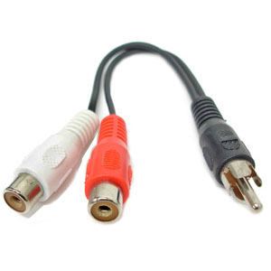 RCA CABLE ASSY Y 2FEM-1MALE 10IN RCA ADAPTER GOLD