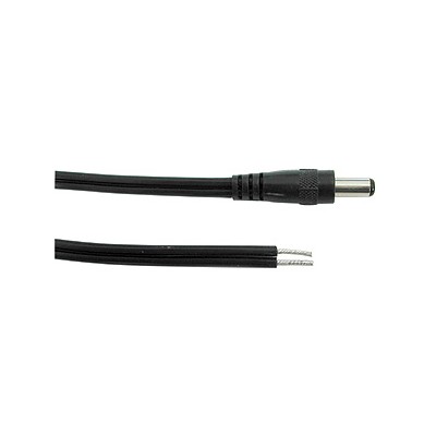 DC POWER CABLE ASSY 2.1MM PL TO WIRE LEADS 6FT