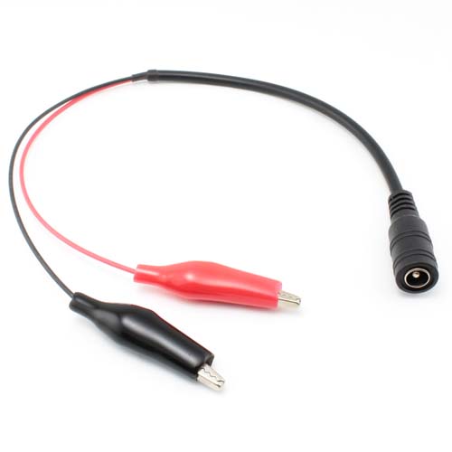 DC POWER CABLE ASSY 2.1MM JK TO ALLIGATOR CLIPS 6IN