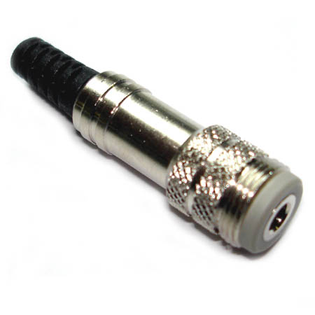 AUDIO JACK 3.5 STEREO 4C IN-LINE METAL WITH COUPLING RING