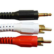 AUDIO CABLE 3.5 STEREO PL-RCAPX2 GOLD CONTACTS 12 FT