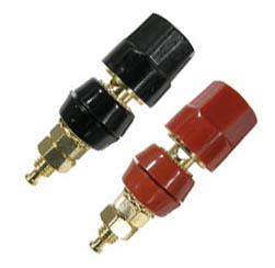 BINDING POST BLK/RED DELUXE GOLD PLATED PCS/PKG