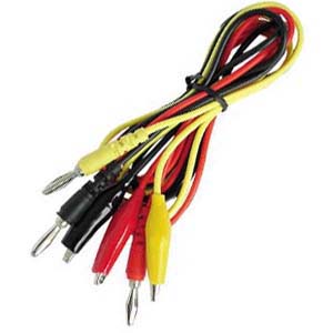 TEST LEAD SET W/ALLIGATOR CLIPS 3FT RED BLK & YEL LEADS