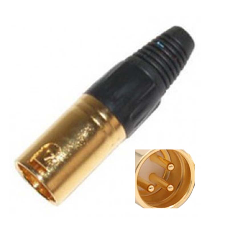 XLR 3PL INLINE GOLD SOLDER METAL 