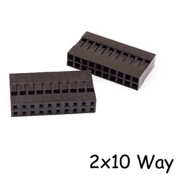 DIPSKT 2.5MM 20S HOUS FOR SQ PINS DUAL ROW 2X10S DUPONT PCS/PKG