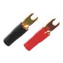 SPADE TERM RED/BLK #6 4AWG GOLD ID-4.2MM WIDTH-9MM 2PC/PACK