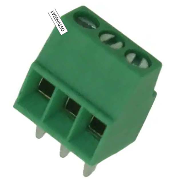 TERM BLOCK 3P PCST 2.54MM 18-30 AWG 6A/125V GRN SIDE ENTRY