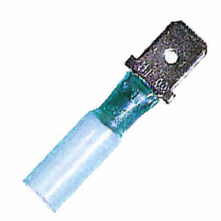 QUICK CONN MALE BLU 0.250IN 16-14AWG 6.4X0.8MM HEAT SHRINK PCS/PKG