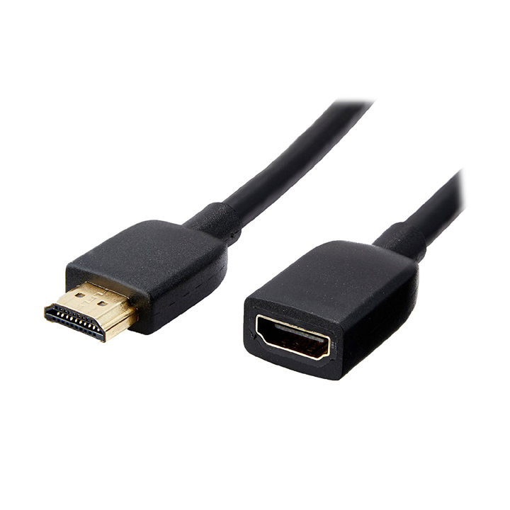 HDMI CABLE MALE-FEM 8IN BLACK 