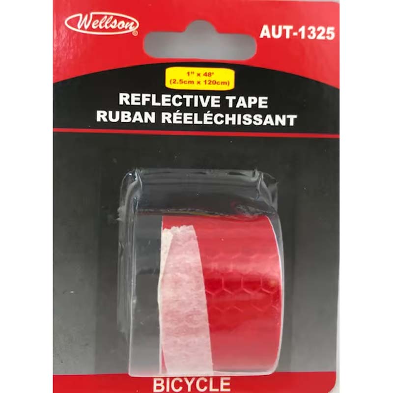 TAPE REFLECTIVE 1X48 INCHES RED 2.5CM WIDE 120CM LONG