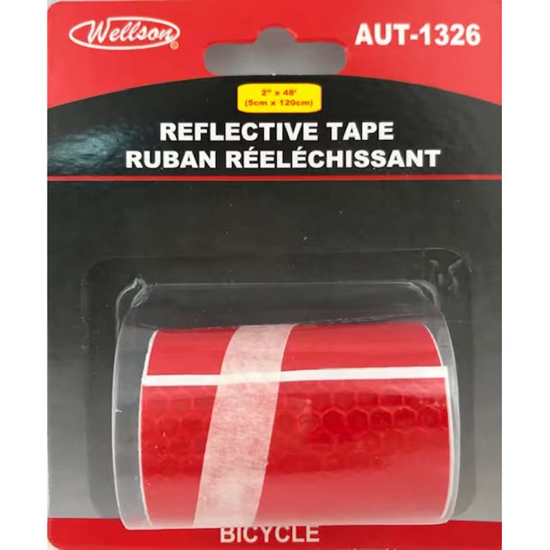 TAPE REFLECTIVE 2X48 INCHES RED 2.5CM WIDE 120CM LONG