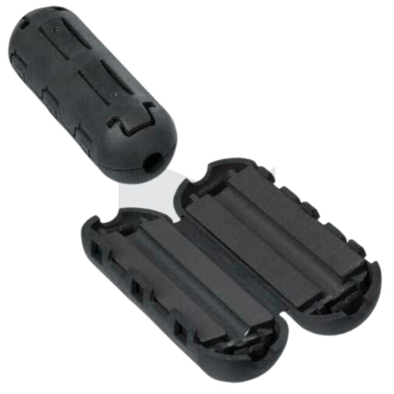 FERRITE CORE EMI SUPP 10MM ID 37MM LONG BLK CLIPON FOR CABLE