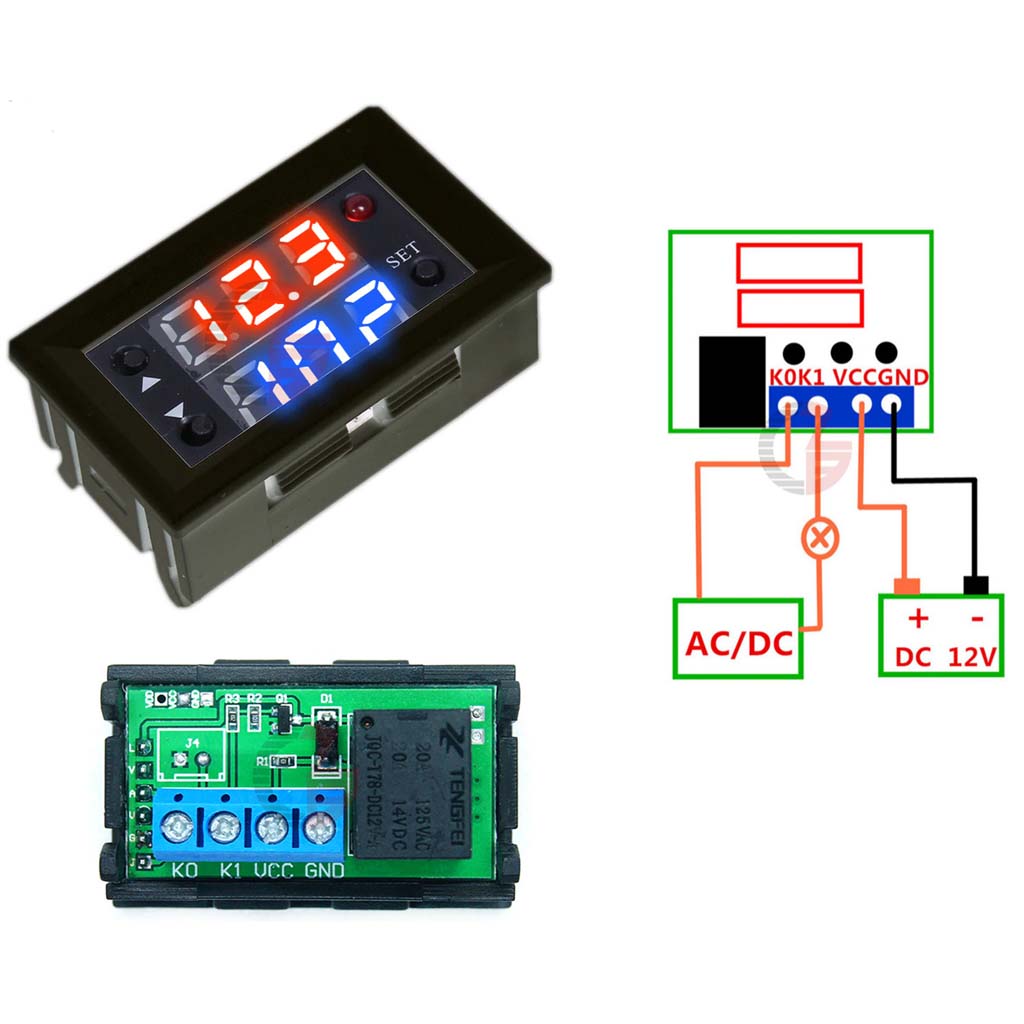 RELAY TIME DELAY 0-999HRS 1P1T DIGITAL DUAL DISPLAY PANEL MOUNT