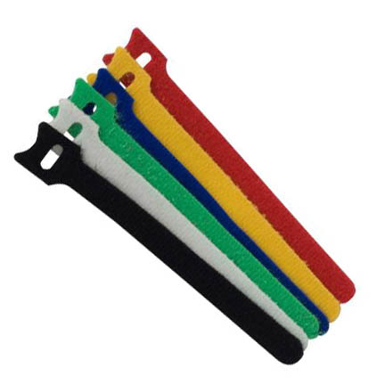 VELCRO HOOK AND LOOP TIES MULTI COLOR 10IN X 16MM PCS/PKG