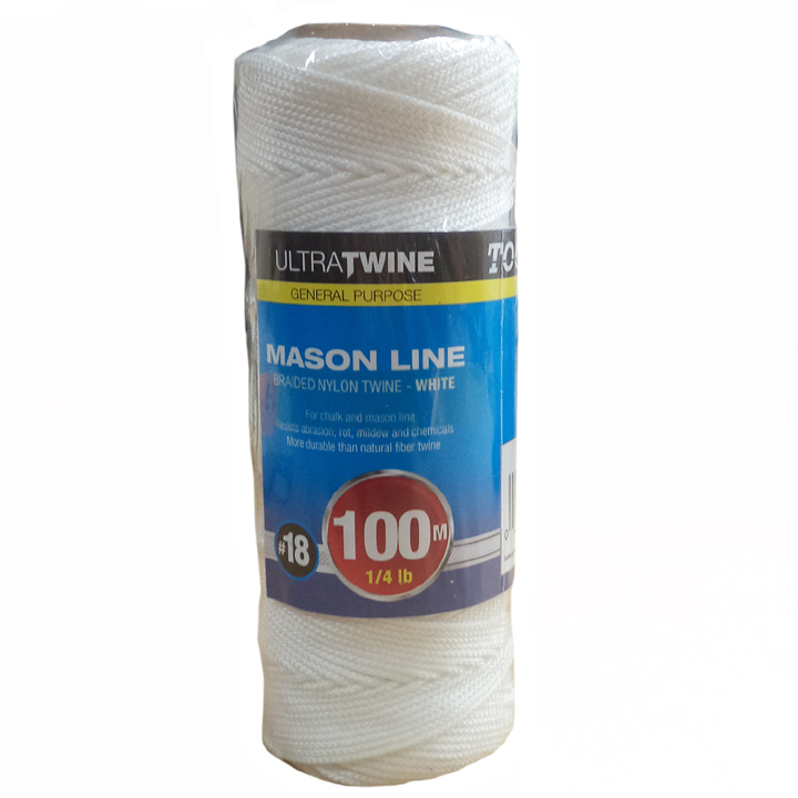 ROPE BRAIDED NYLON TWINE WHITE 328FT FOR CHALK AND MASON LINE
