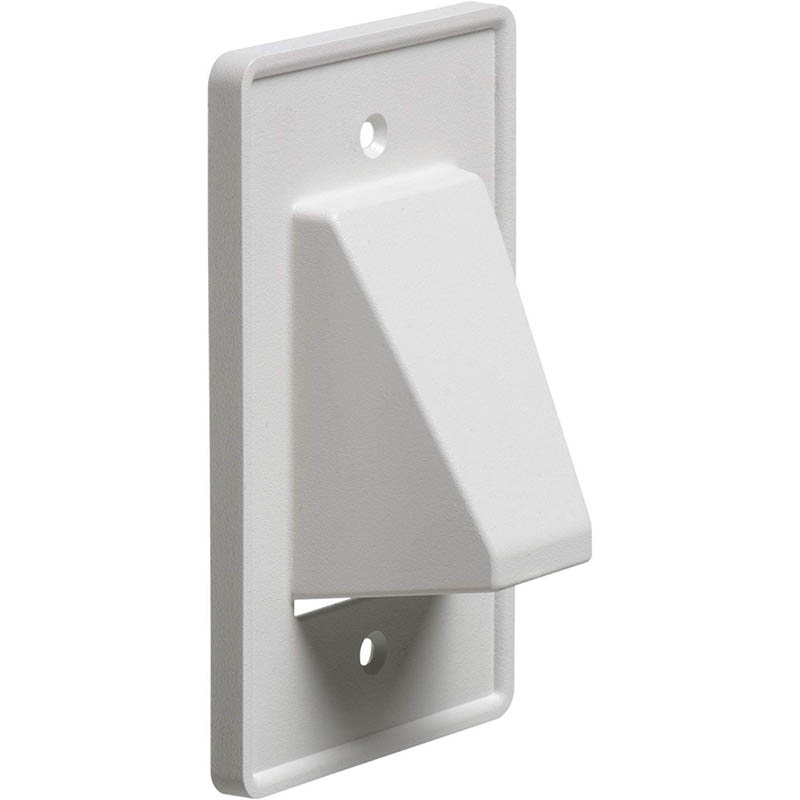 WALL PLATE FOR BULK CABLE WHITE SINGLE GANG REVERSIBLE