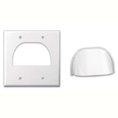 WALL PLATE FOR BULK CABLE DUAL REVERSIBLE DESIGN WHITE