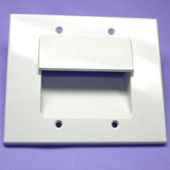 WALL PLATE FOR BULK CABLE DUAL WHITE HOLE DIA:1-1/4X2-1/2IN
