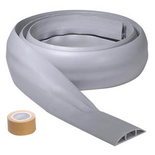 FLOOR CORD COVER KIT 2.5INX15FT GREY WITH TAPE