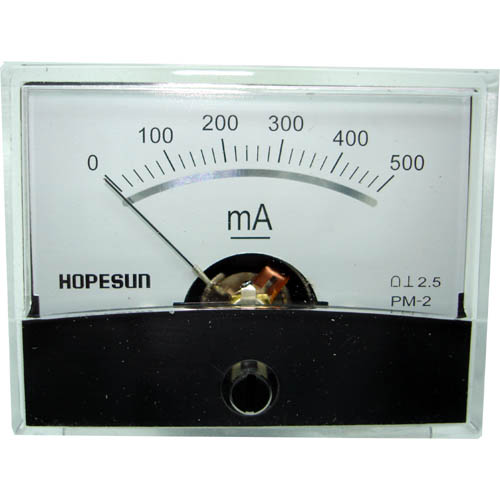 PANEL METER DC 0-500MA 2.4X1.9IN 