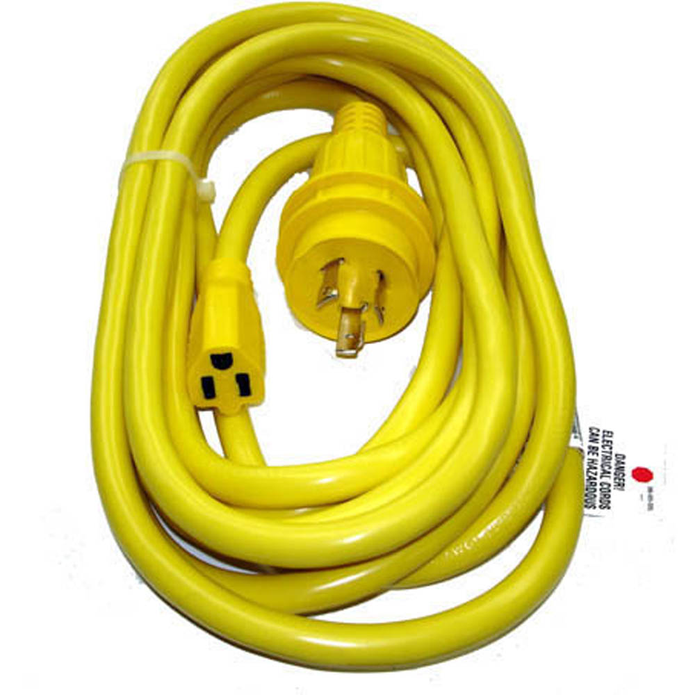 EXTENSION CORD 3/14 MARINE 20FT YELLOW STW 30 AMP 125V INPUT