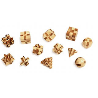WOODEN PUZZLE MINI BAMBOO ASSSORTED-12 STYLES