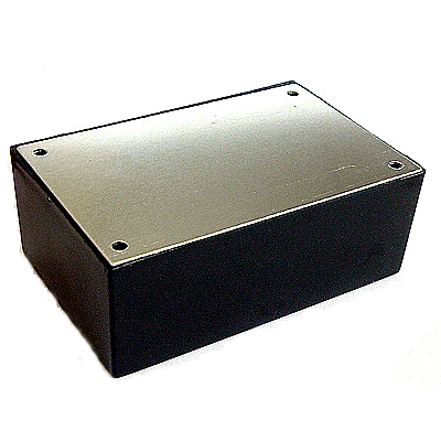 PROJECT BOX 5X2.5X2IN PLAS BLACK WITH ALUMINUM LID