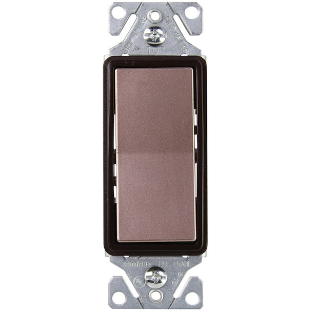 AC SWITCH ROCKER 15A 1P1T ON-OFF DECORA INSERT 120V/277V BRONZE