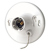 LAMP HOLDER 250V 660W WITH PULL CHAIN WHT PLASTIC 4IN