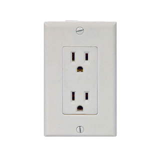 ELECTRICAL RECEPTACLE 2POS 15A 125V WITH WALLPLATE DECORA WHT