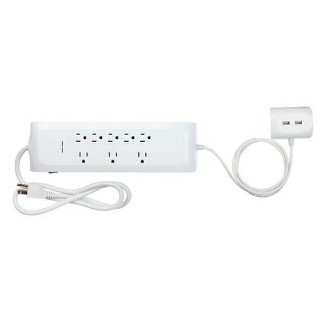 POWER BAR 8 O/LET 3FT CORD 1800J WITH 2 EXTENDABLE 2.1A USB PORTS