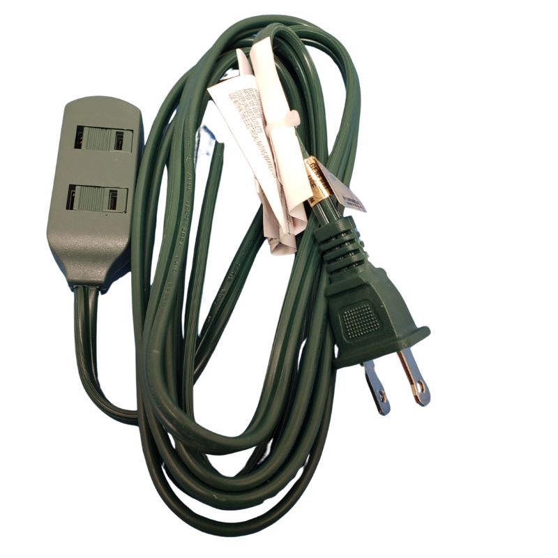 EXTENSION CORD 2/16 9FT GRN 3 OUTLET SPT-2 13A 125V